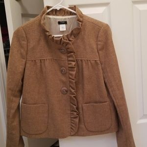 Brown wool cropped coat